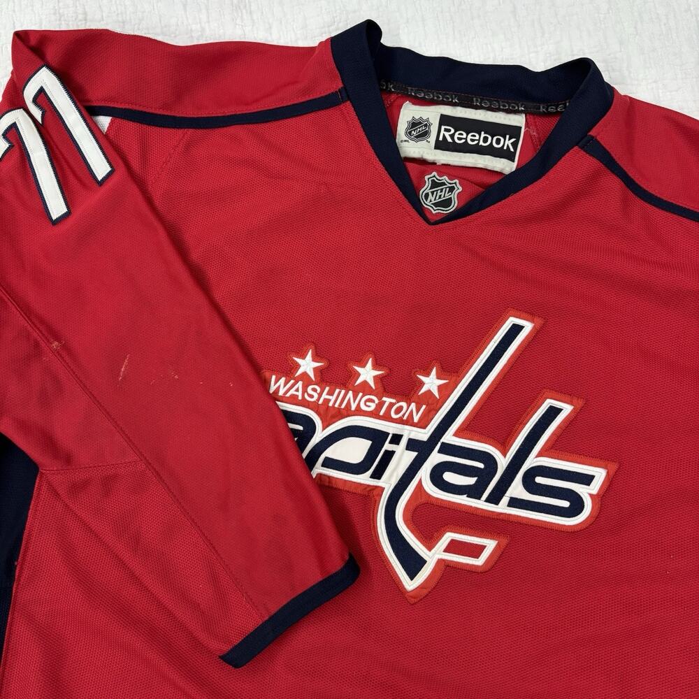 Vintage Reebok Washington Capitals TJ Oshie Mens Size 50 NHL Hockey Jersey 77
